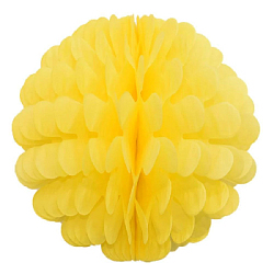 Бумажное украшение Цветочный шар-соты 30 см, желтый