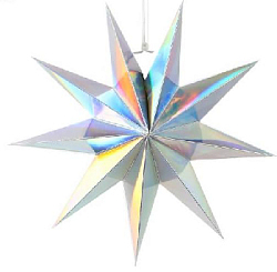 Звезда 60 см девятиконечная, Серебро перелив
