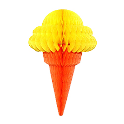 Бумажное украшение "Мороженое" желтый 32х20 см