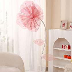 Цветок из органзы, розовый